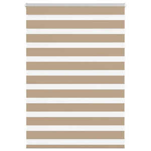 vidaXL Zebra Blind Sand Brown 100x100 cm Fabric Width 95.9 cm Polyester