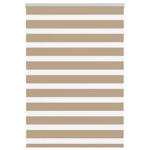 vidaXL Zebra Blind Sand Brown 100x100 cm Fabric Width 95.9 cm Polyester