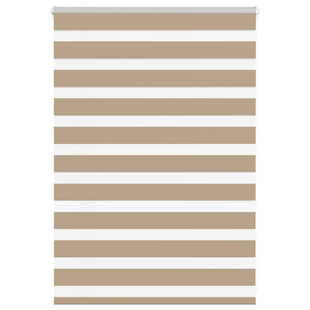 vidaXL Zebra Blind Sand Brown 110x100 cm Fabric Width 105.9 cm Polyester