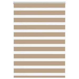 vidaXL Zebra Blind Sand Brown 110x100 cm Fabric Width 105.9 cm Polyester