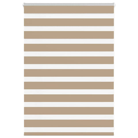 vidaXL Zebra Blind Sand Brown 110x100 cm Fabric Width 105.9 cm Polyester