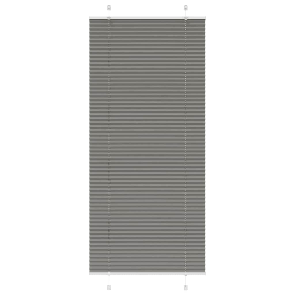 vidaXL Pleated Blind Anthracite 85x200 cm Fabric Width 84.4 cm Polyester