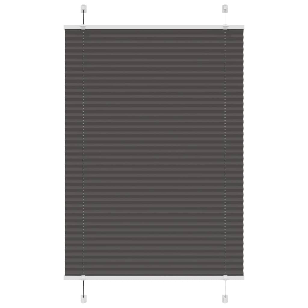 vidaXL Pleated Blind Black 85x100 cm Fabric Width 84.4 cm Polyester