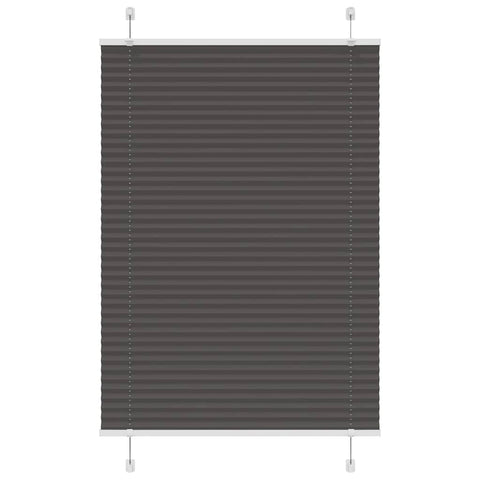 vidaXL Pleated Blind Black 85x100 cm Fabric Width 84.4 cm Polyester