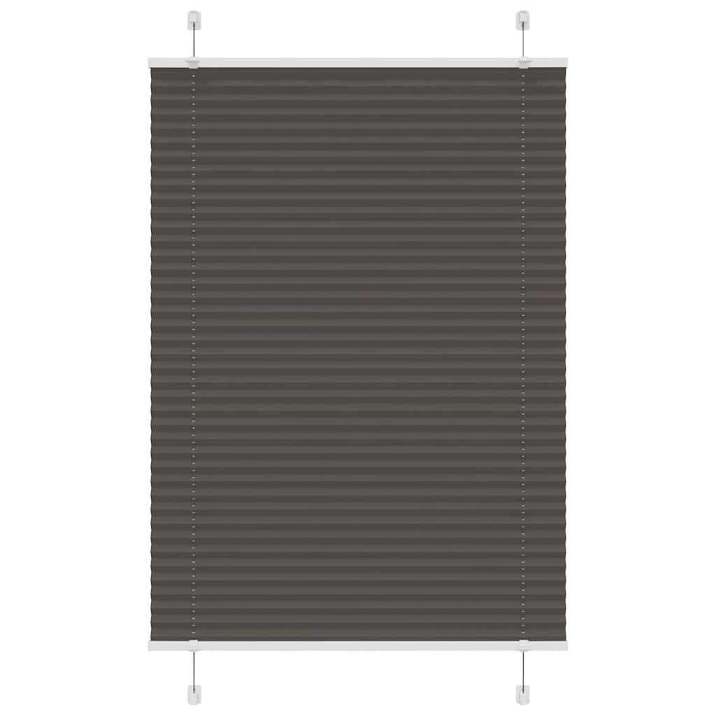 vidaXL Pleated Blind Black 90x100 cm Fabric Width 89.4 cm Polyester