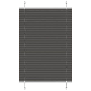 vidaXL Pleated Blind Black 90x100 cm Fabric Width 89.4 cm Polyester