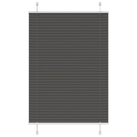 vidaXL Pleated Blind Black 90x100 cm Fabric Width 89.4 cm Polyester