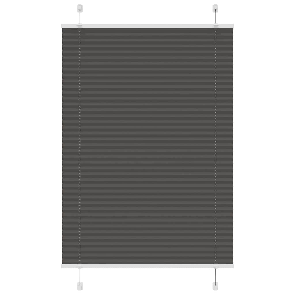 vidaXL Pleated Blind Black 95x100 cm Fabric Width 94.4 cm Polyester