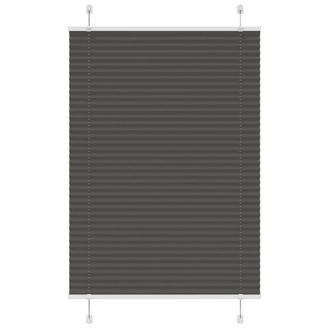 vidaXL Pleated Blind Black 95x100 cm Fabric Width 94.4 cm Polyester