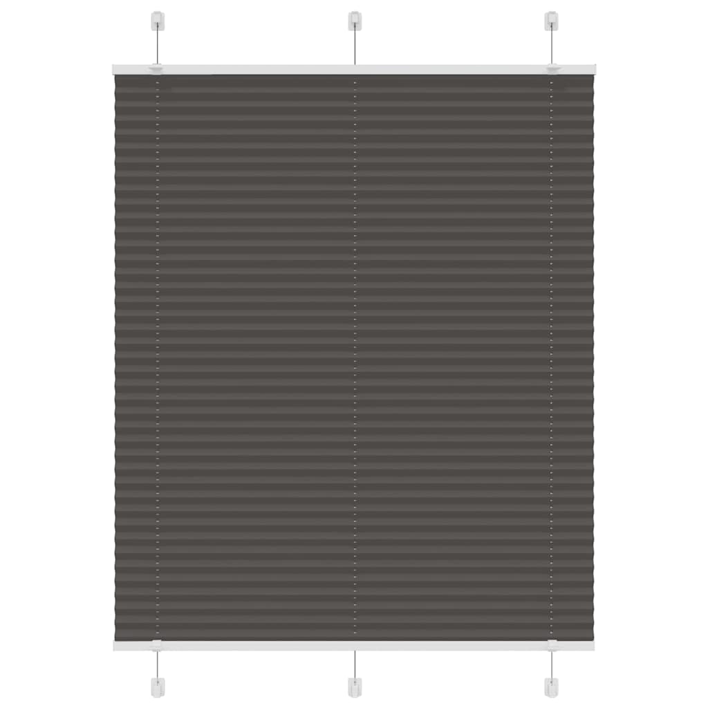 vidaXL Pleated Blind Black 105x100 cm Fabric Width 104.4 cm Polyester