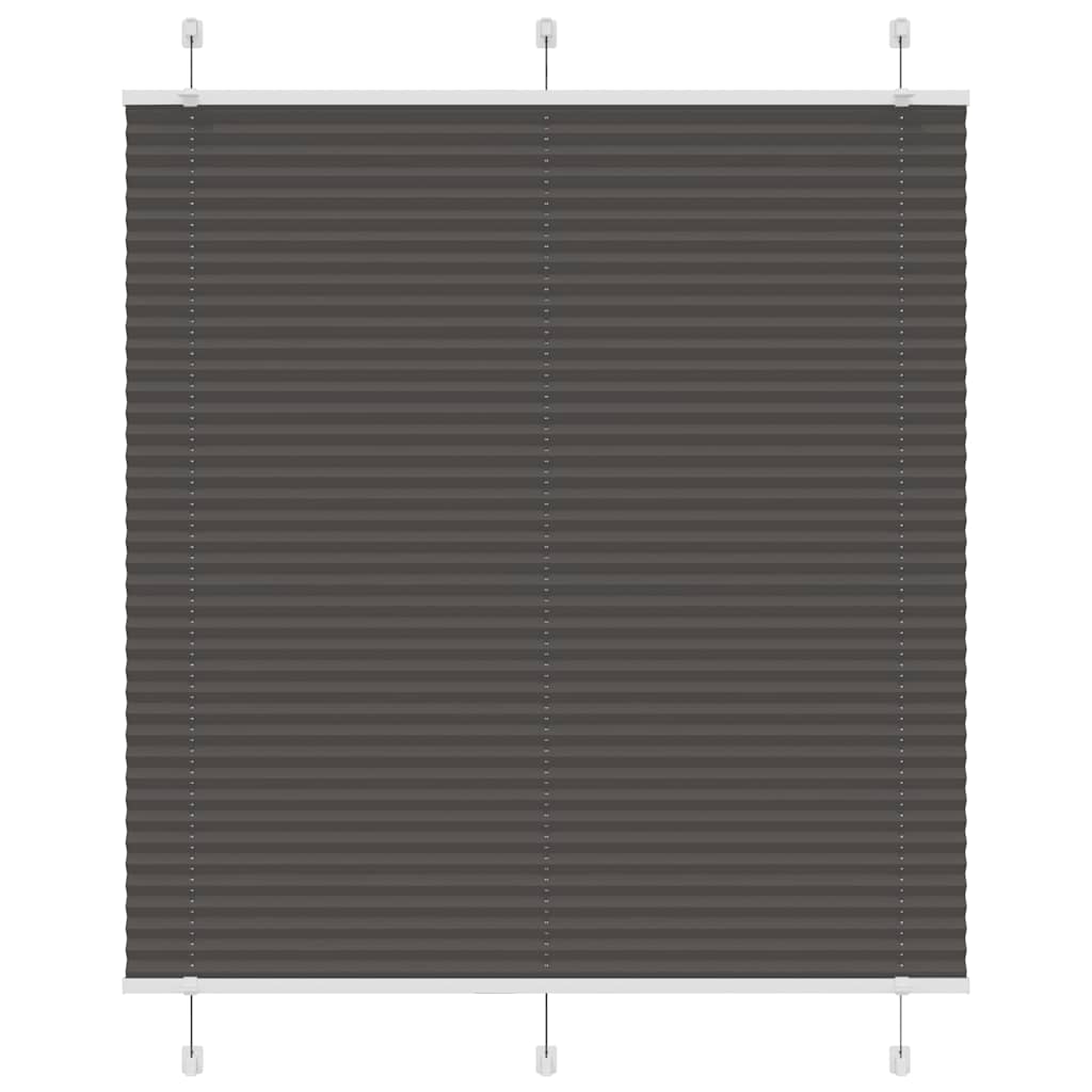 vidaXL Pleated Blind Black 115x100 cm Fabric Width 114.4 cm Polyester