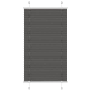 vidaXL Pleated Blind Black 75x150 cm Fabric Width 74.4 cm Polyester