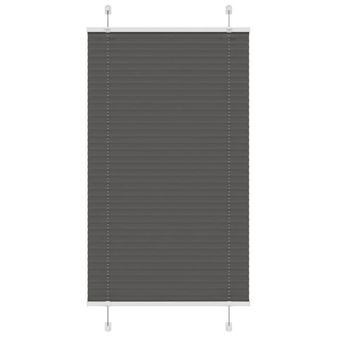 vidaXL Pleated Blind Black 75x150 cm Fabric Width 74.4 cm Polyester