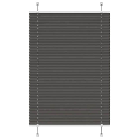 vidaXL Pleated Blind Black 85x150 cm Fabric Width 84.4 cm Polyester