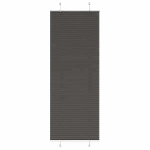 vidaXL Pleated Blind Black 70x200 cm Fabric Width 69.4 cm Polyester