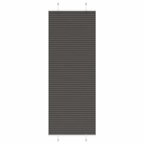 vidaXL Pleated Blind Black 80x200 cm Fabric Width 79.4 cm Polyester