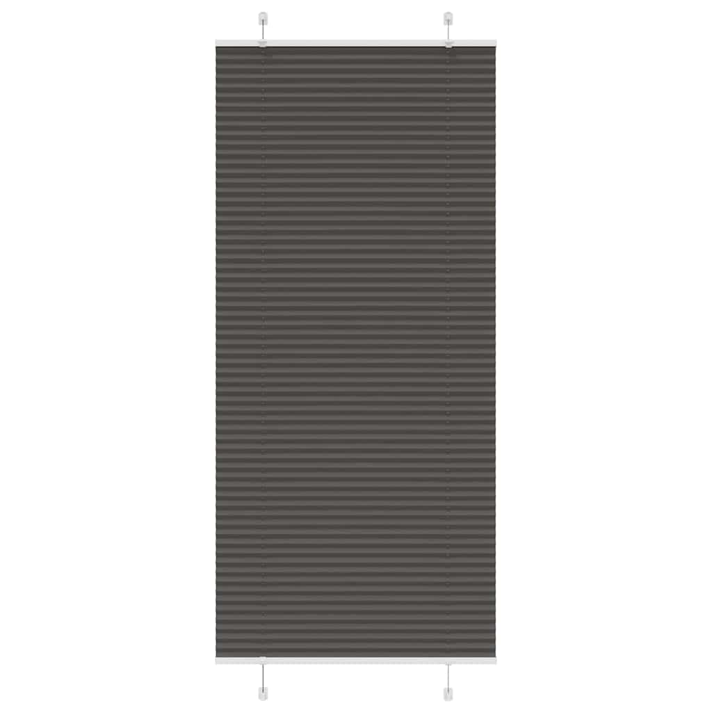 vidaXL Pleated Blind Black 85x200 cm Fabric Width 84.4 cm Polyester