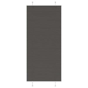 vidaXL Pleated Blind Black 85x200 cm Fabric Width 84.4 cm Polyester