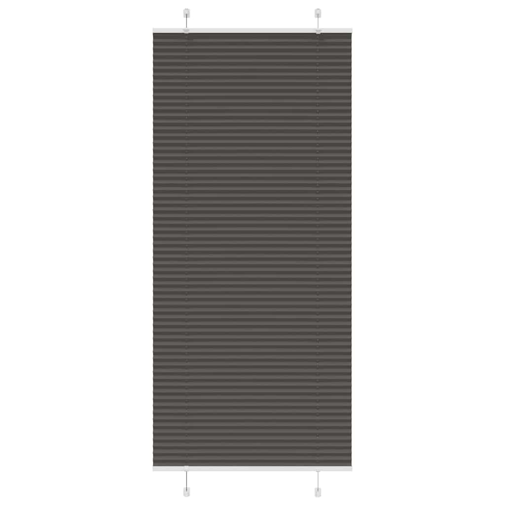 vidaXL Pleated Blind Black 90x200 cm Fabric Width 89.4 cm Polyester