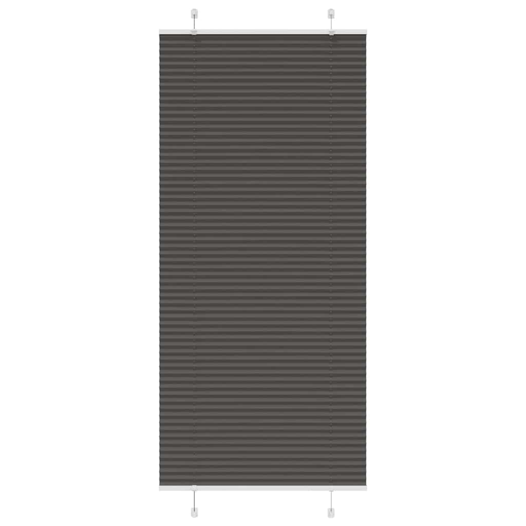 vidaXL Pleated Blind Black 95x200 cm Fabric Width 94.4 cm Polyester