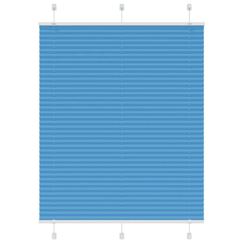 vidaXL Pleated Blind Blue 105x100 cm Fabric Width 104.4 cm Polyester