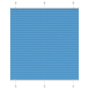 vidaXL Pleated Blind Blue 115x100 cm Fabric Width 114.4 cm Polyester