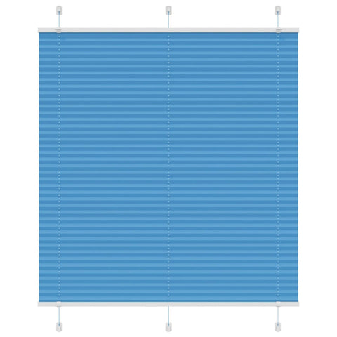 vidaXL Pleated Blind Blue 115x100 cm Fabric Width 114.4 cm Polyester