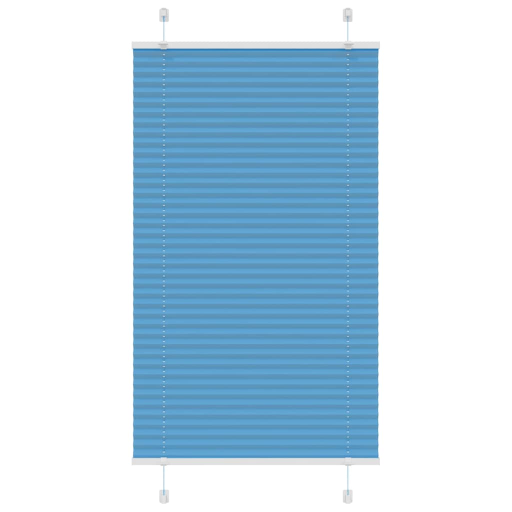 vidaXL Pleated Blind Blue 75x150 cm Fabric Width 74.4 cm Polyester