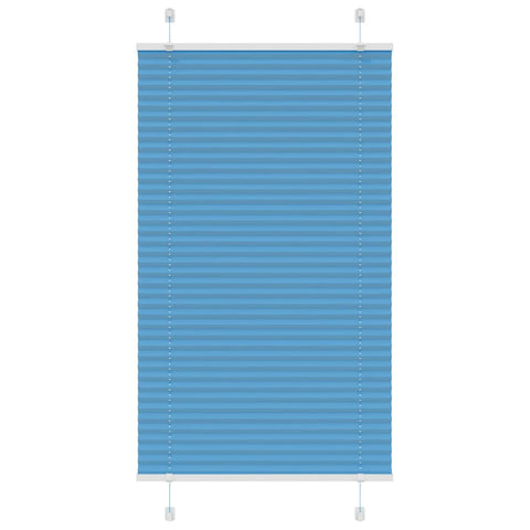 vidaXL Pleated Blind Blue 75x150 cm Fabric Width 74.4 cm Polyester