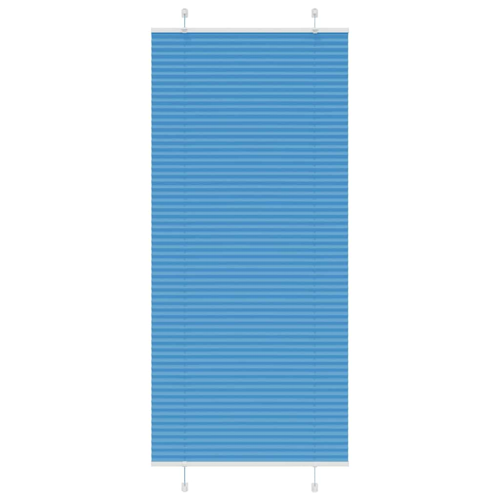 vidaXL Pleated Blind Blue 85x200 cm Fabric Width 84.4 cm Polyester