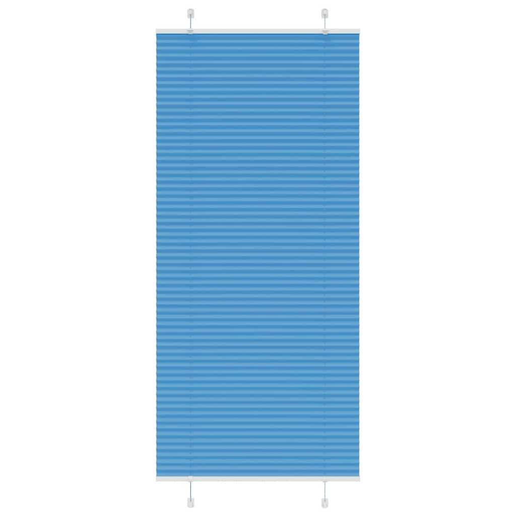 vidaXL Pleated Blind Blue 90x200 cm Fabric Width 89.4 cm Polyester