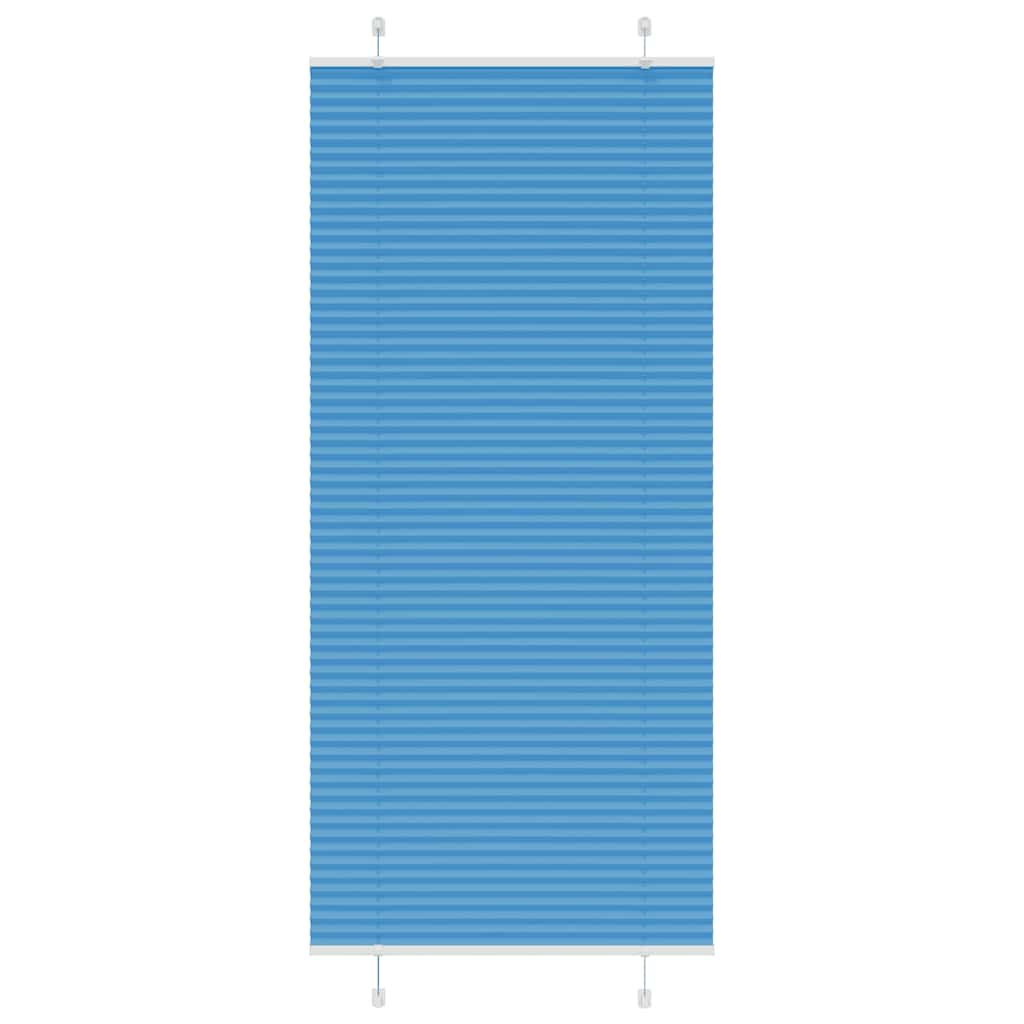 vidaXL Pleated Blind Blue 95x200 cm Fabric Width 94.4 cm Polyester