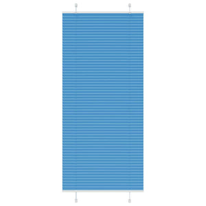 vidaXL Pleated Blind Blue 95x200 cm Fabric Width 94.4 cm Polyester