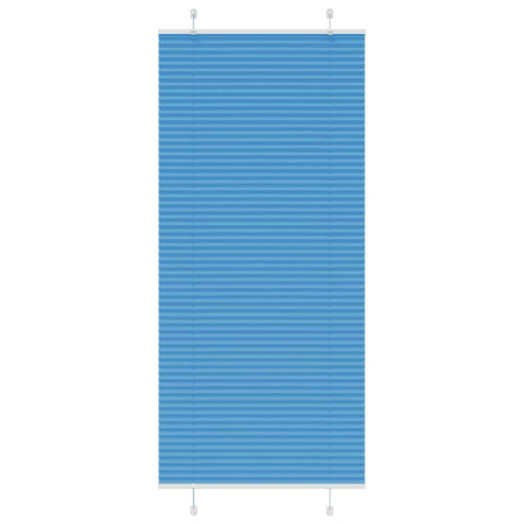 vidaXL Pleated Blind Blue 95x200 cm Fabric Width 94.4 cm Polyester