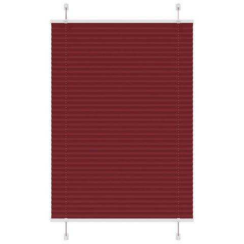 vidaXL Pleated Blind Bordeaux Red 85x100 cm Fabric Width 84.4 cm Polyester