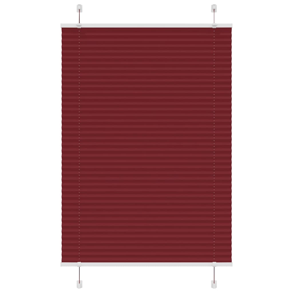 vidaXL Pleated Blind Bordeaux Red 90x100 cm Fabric Width 89.4 cm Polyester