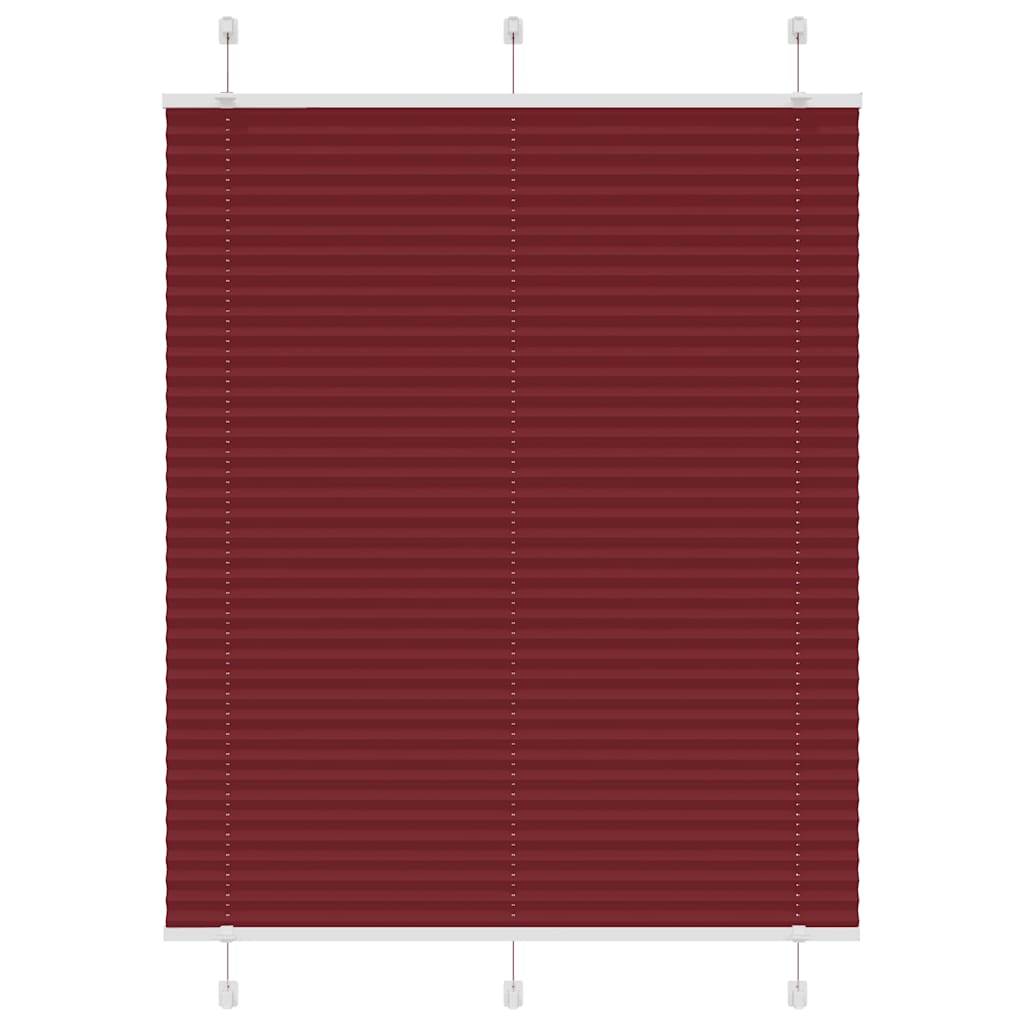 vidaXL Pleated Blind Bordeaux Red 105x100 cm Fabric Width 104.4 cm Polyester