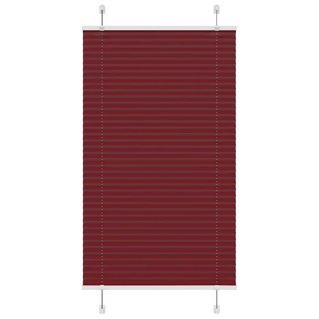 vidaXL Pleated Blind Bordeaux Red 75x150 cm Fabric Width 74.4 cm Polyester