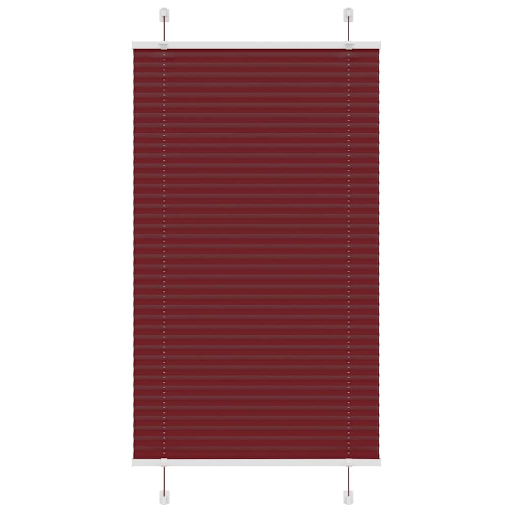 vidaXL Pleated Blind Bordeaux Red 80x150 cm Fabric Width 79.4 cm Polyester