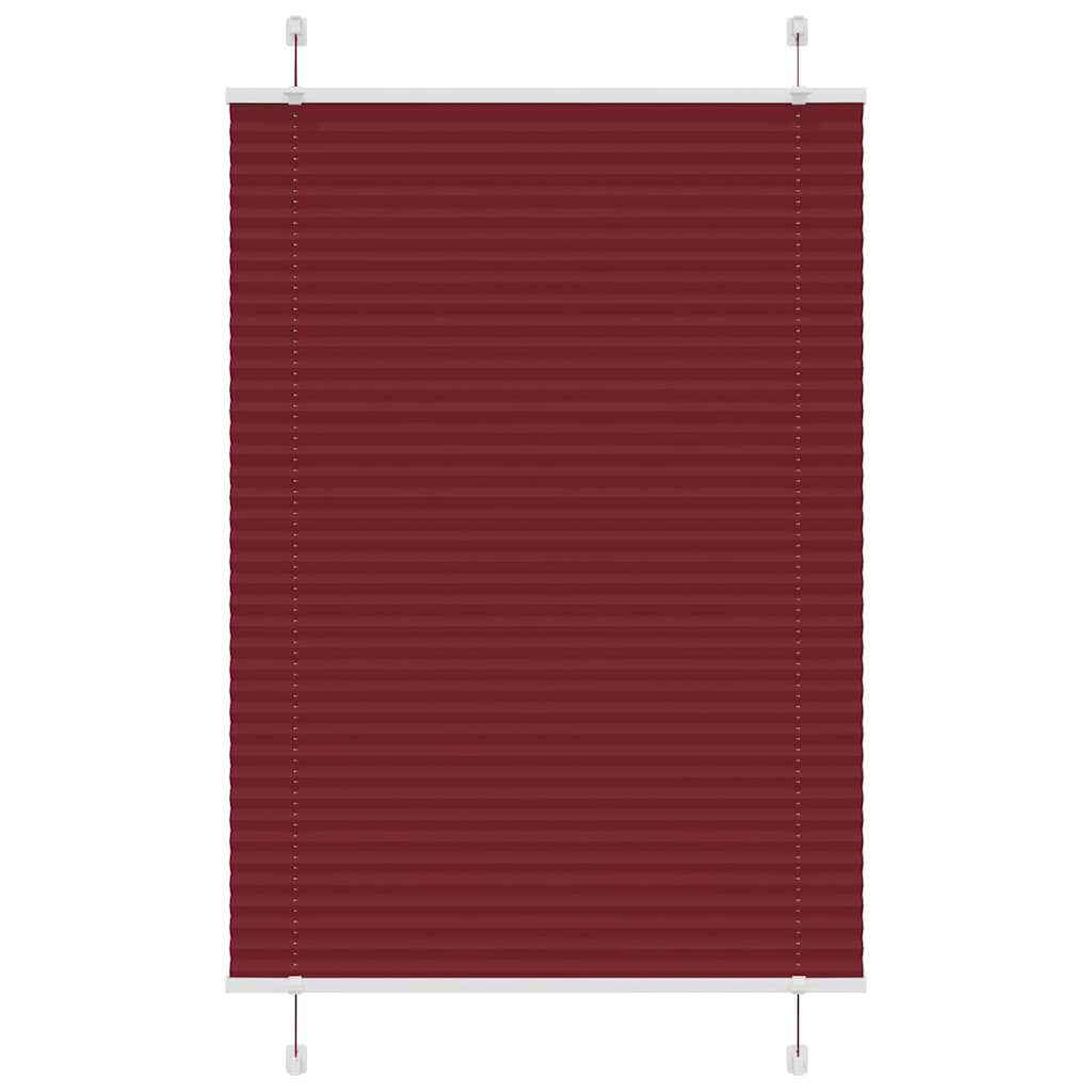 vidaXL Pleated Blind Bordeaux Red 90x150 cm Fabric Width 89.4 cm Polyester