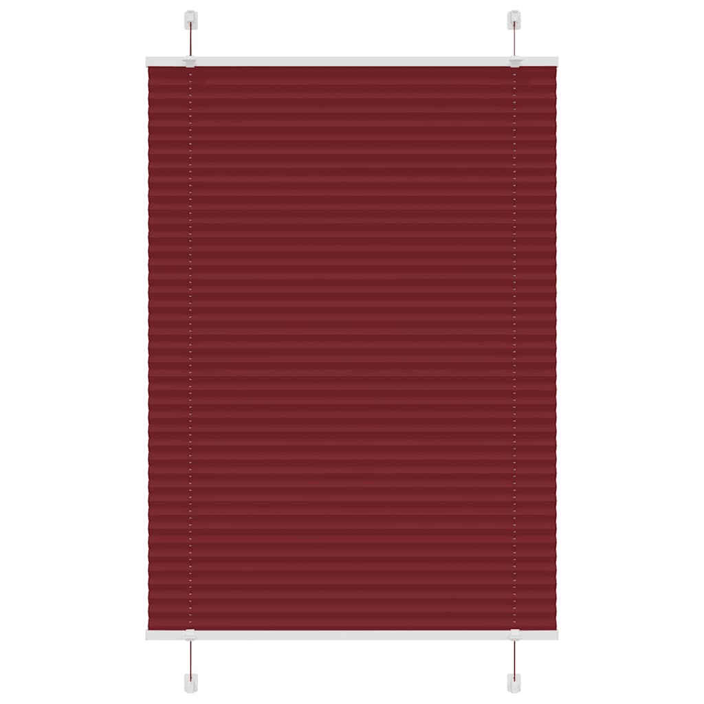 vidaXL Pleated Blind Bordeaux Red 95x150 cm Fabric Width 94.4 cm Polyester