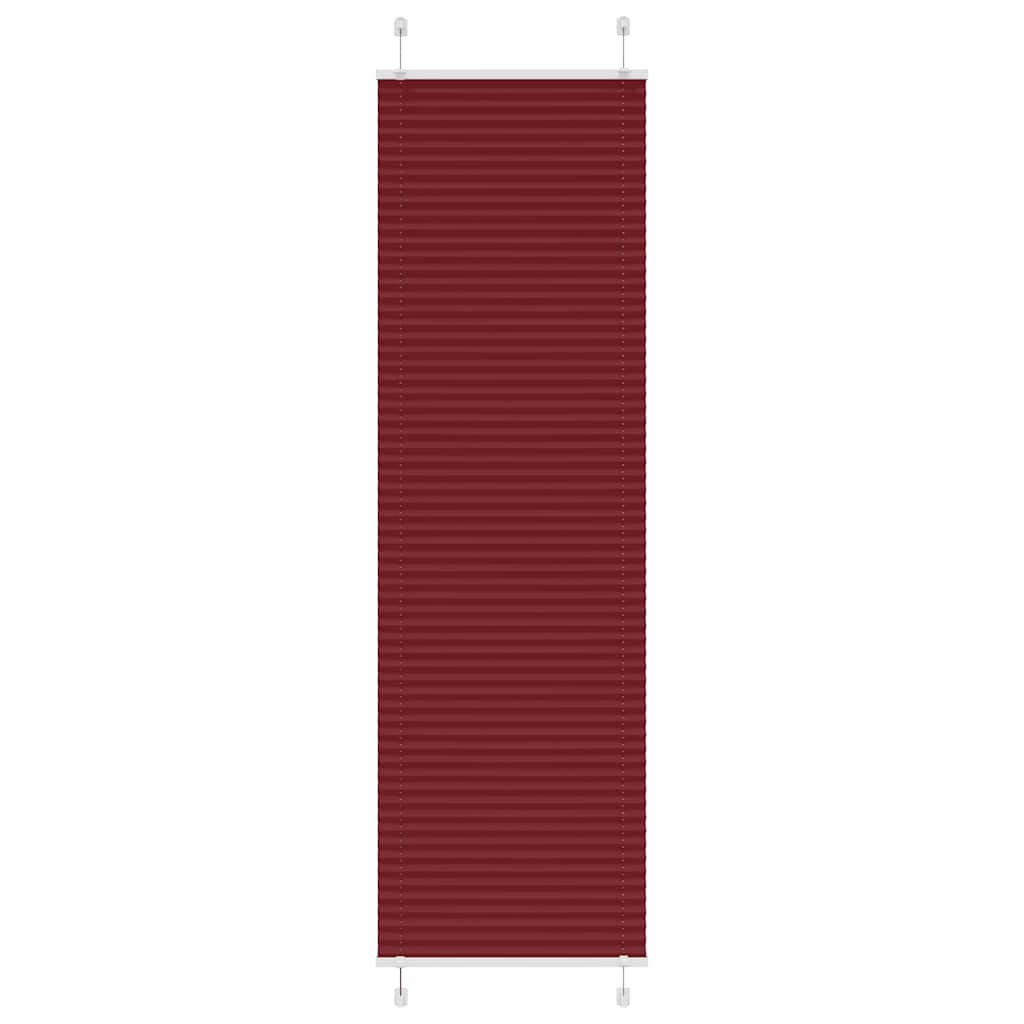 vidaXL Pleated Blind Bordeaux Red 65x200 cm Fabric Width 64.4 cm Polyester