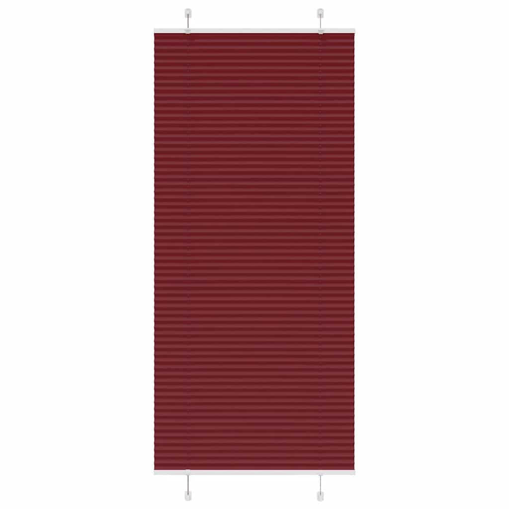 vidaXL Pleated Blind Bordeaux Red 85x200 cm Fabric Width 84.4 cm Polyester