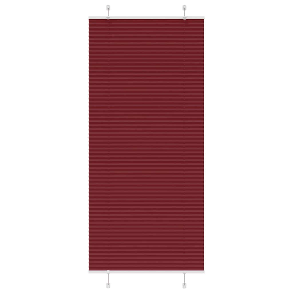 vidaXL Pleated Blind Bordeaux Red 90x200 cm Fabric Width 89.4 cm Polyester