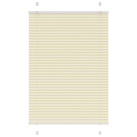 vidaXL Pleated Blind Cream 95x100 cm Fabric Width 94.4 cm Polyester