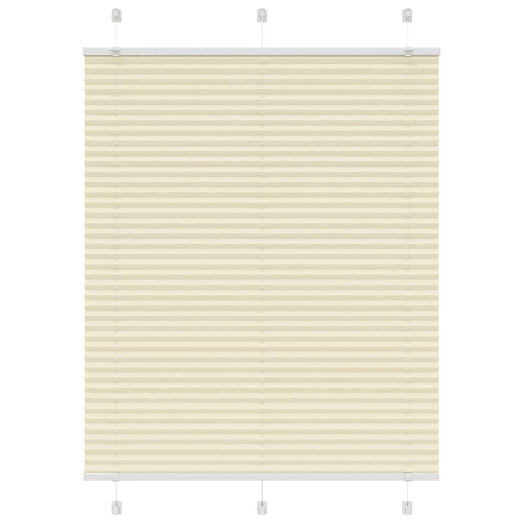 vidaXL Pleated Blind Cream 105x100 cm Fabric Width 104.4 cm Polyester