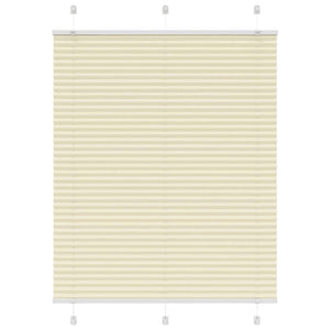 vidaXL Pleated Blind Cream 105x100 cm Fabric Width 104.4 cm Polyester