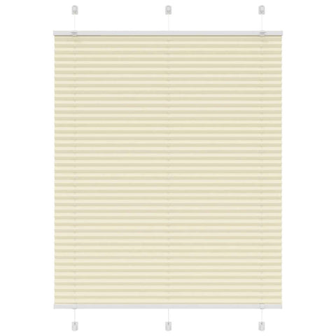 vidaXL Pleated Blind Cream 105x100 cm Fabric Width 104.4 cm Polyester