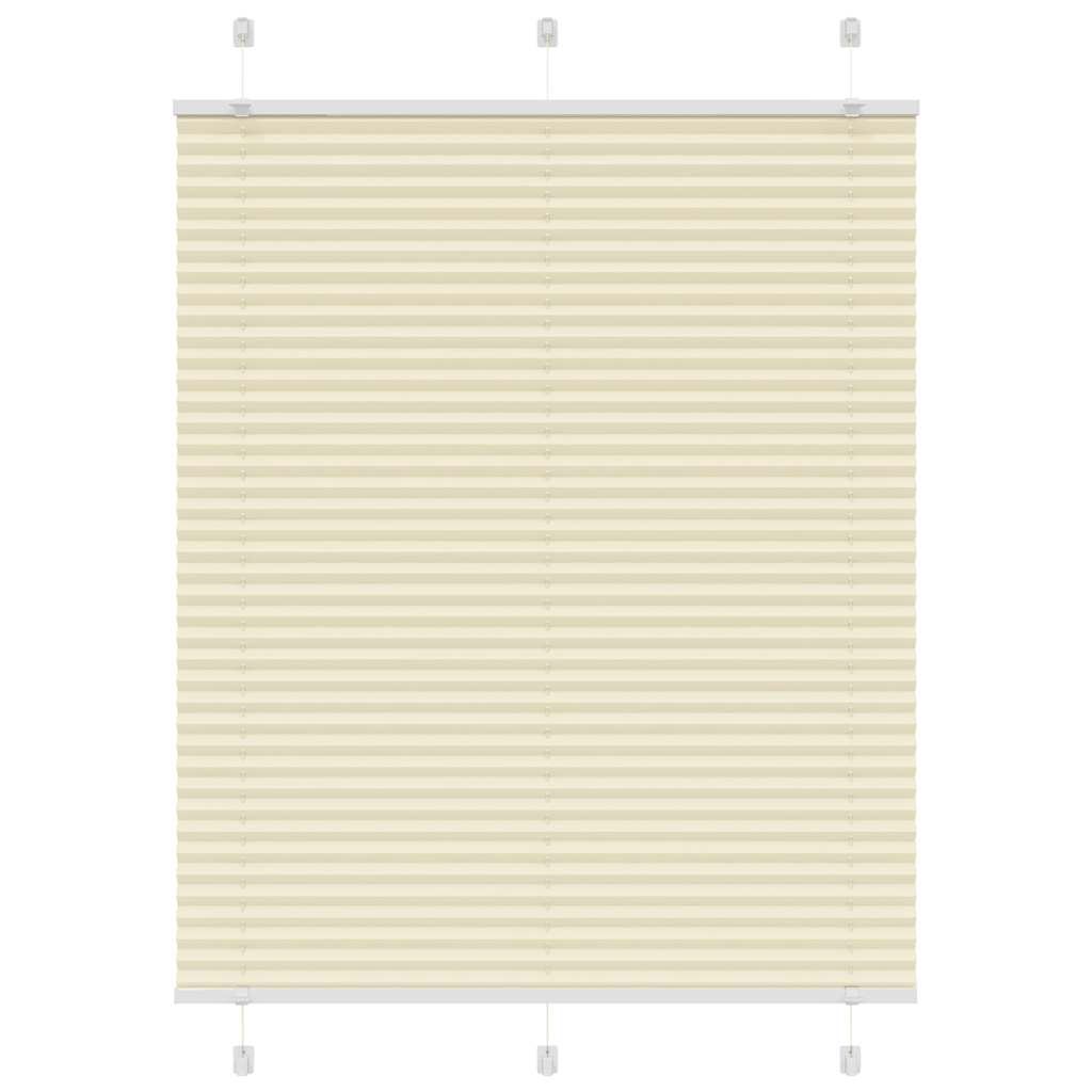 vidaXL Pleated Blind Cream 110x100 cm Fabric Width 109.4 cm Polyester