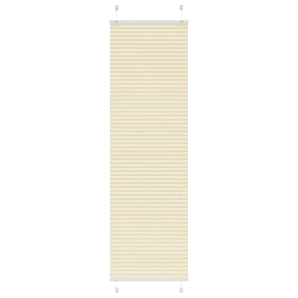 vidaXL Pleated Blind Cream 65x200 cm Fabric Width 64.4 cm Polyester